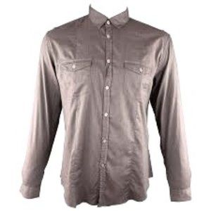 John Varvatos Gray Cotton Long Sleeve Button Down Shirt S